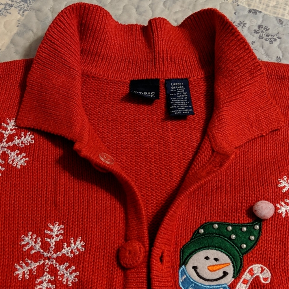 Basic Editions Christmas Cardigan - image 5